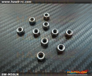 Stainless Steel Nylock HEX Nut Lock Nuts M5 (10pcs)